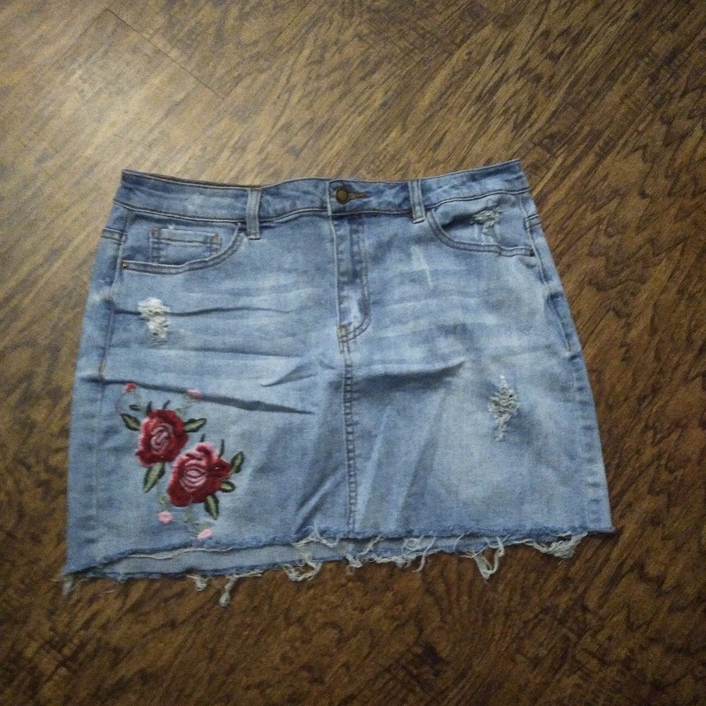 Blue jean mini skirt
